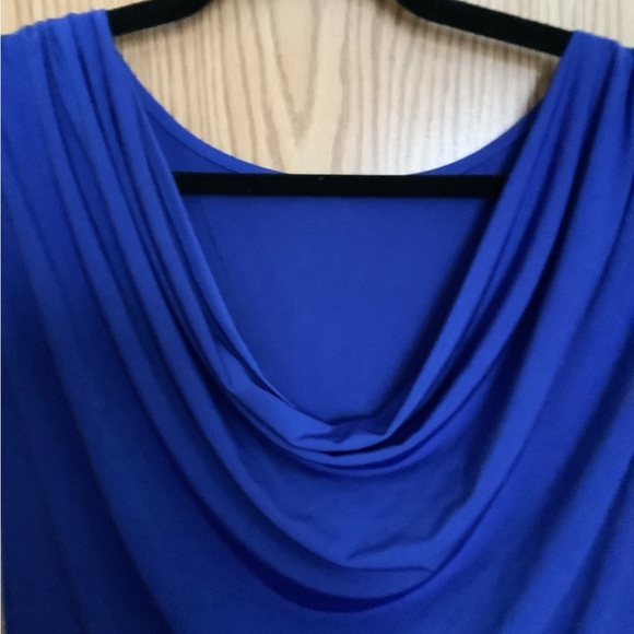 🍉Jockey person to person top, royal blue, draped neck line, ruching soft XXS EUC - Picture 4 of 6